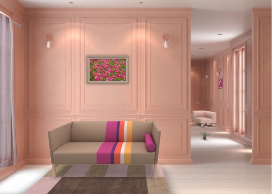 Pink Theme Room Design Rendering