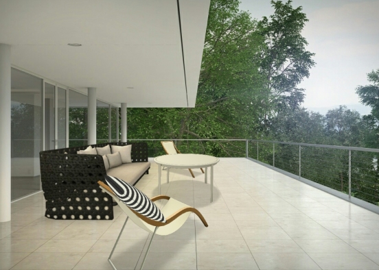 simple Outdoor Balcony Design Rendering