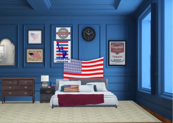American Bedroom  Design Rendering