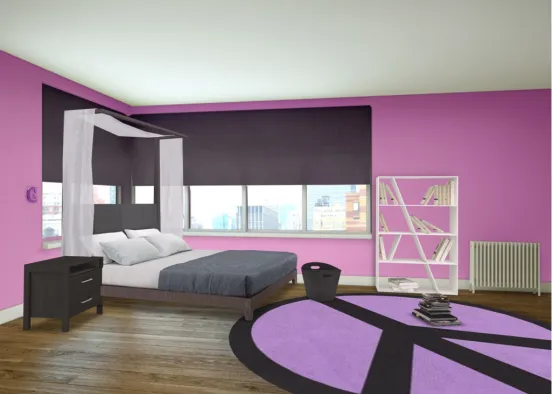 Black and purple room Design Rendering
