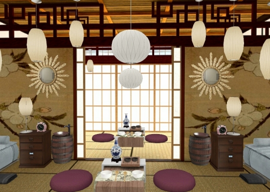 Japanese style Guest House Design Rendering