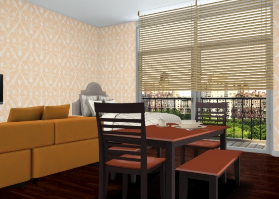 One room apartment Design Rendering