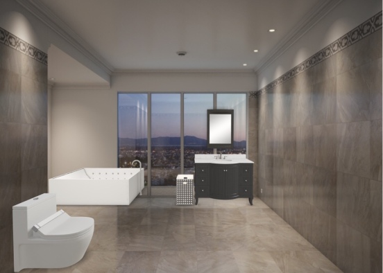 Luxury Bathroom  Design Rendering