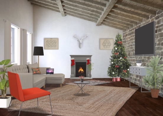 Christmas living room  Design Rendering