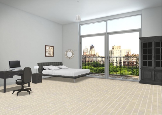 just a room facing the city  Design Rendering