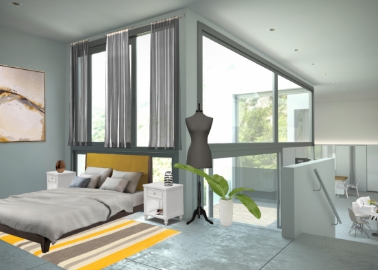 2) Studio Bedroom Design Rendering