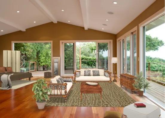 Jungle living room Design Rendering