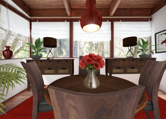 Sunroom dining  Design Rendering