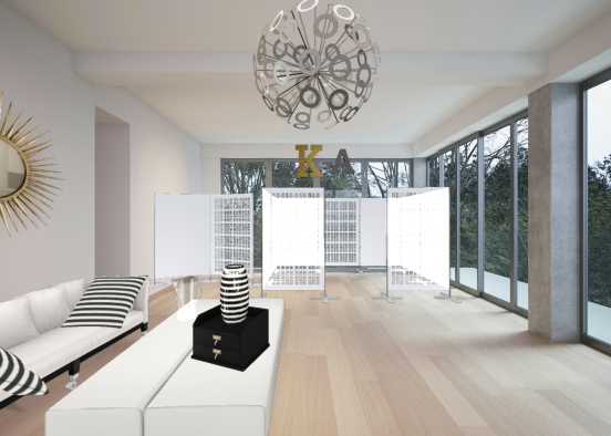 a fashion living room Design Rendering
