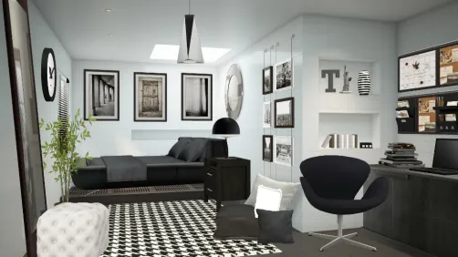 Meu quarto preto e branco