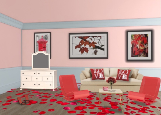 valentine room Design Rendering