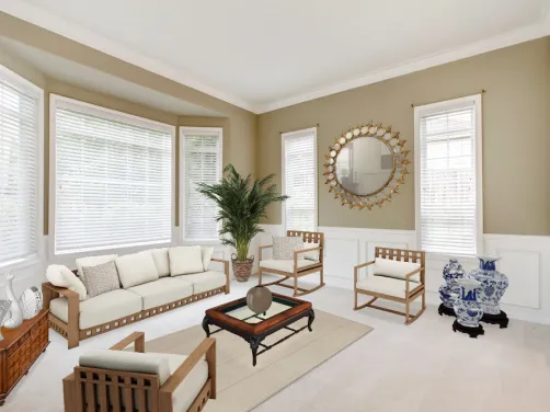 White summer living room