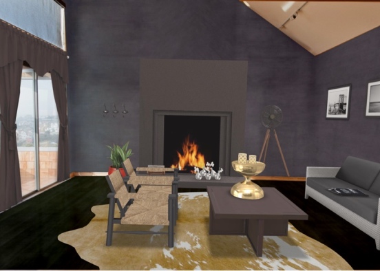 Black livingroom! Design Rendering