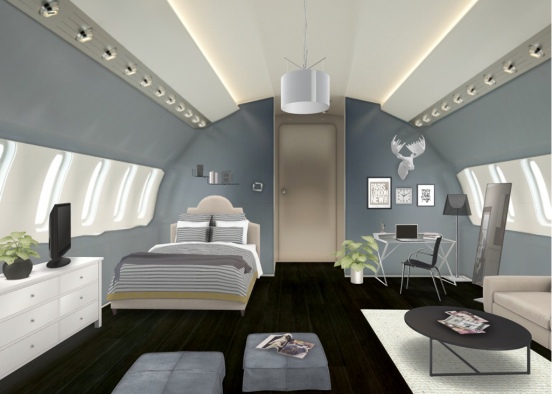 Airplane Teen Room Design Rendering