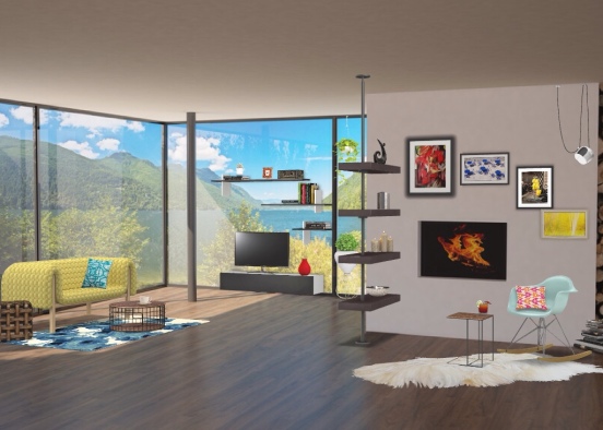 colorful livingroom Design Rendering