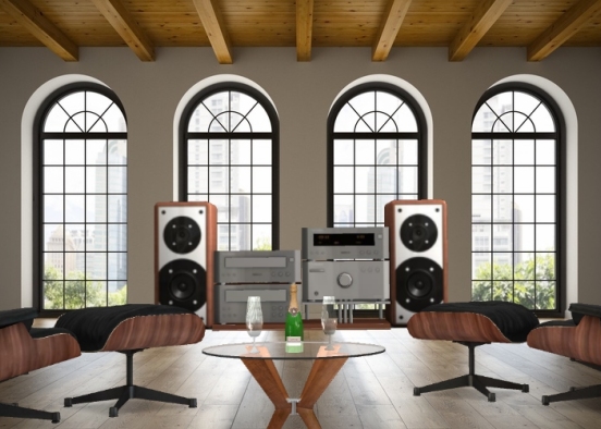 Sala de Home Audio Design Rendering