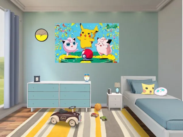 Pokemon inspired kids bedroom