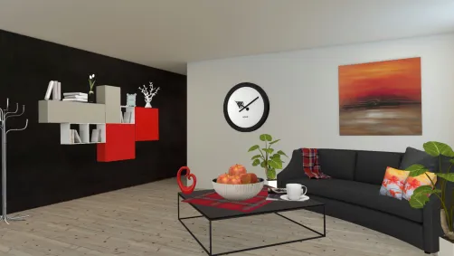 Red Black livingroom