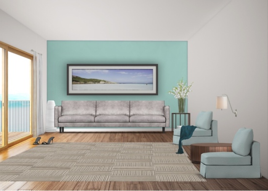Beach Condo living by Tohni Jean Bellis HIRED STYLE Design Rendering