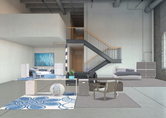 Blue and gray Design Rendering