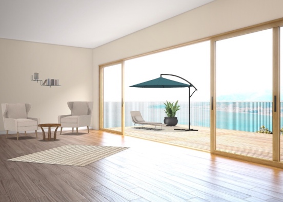 Tan Beach Condo Room Design Rendering