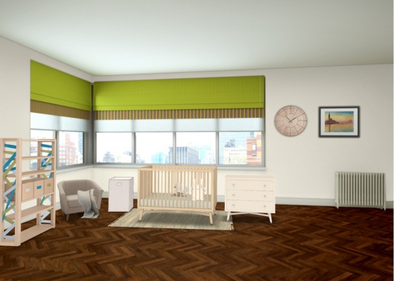 Neutral baby room Design Rendering
