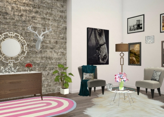 City living sitting room Design Rendering