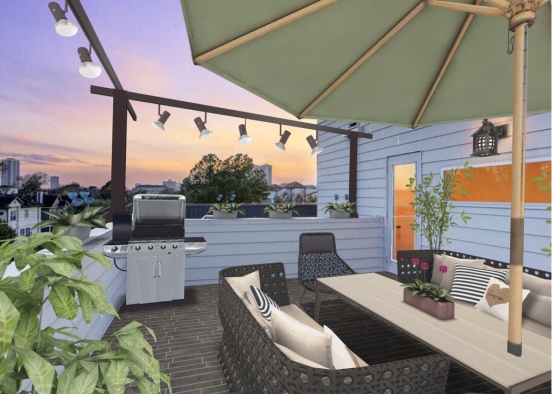Bbq at sunset in L.A. Design Rendering