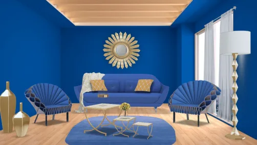 salon bleu et or 