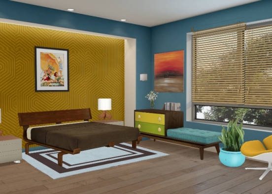 Bright color room.  Design Rendering