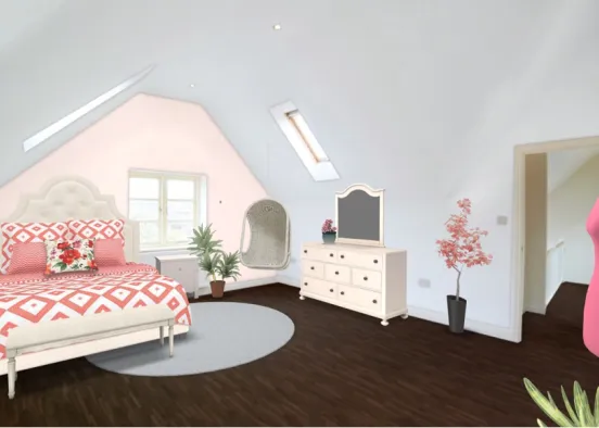 aesthetic pink room  Design Rendering