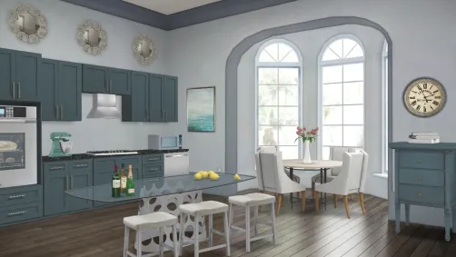 Teal kitchen