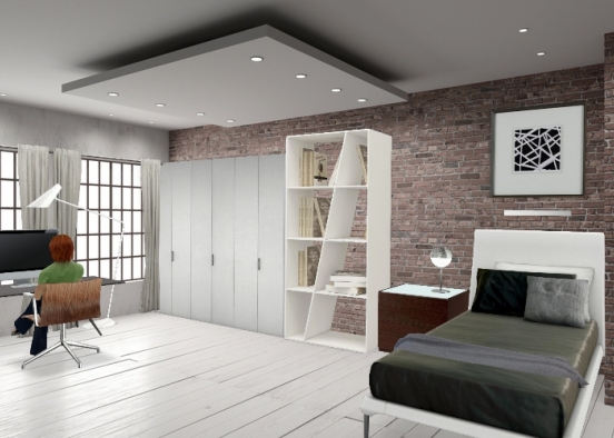 A bedroom of an office manager Design Rendering