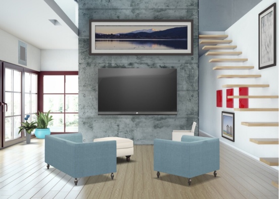The Modern Living Room Design Rendering