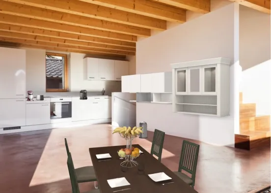 Dining room and kitchen (thanksgiving) Design Rendering