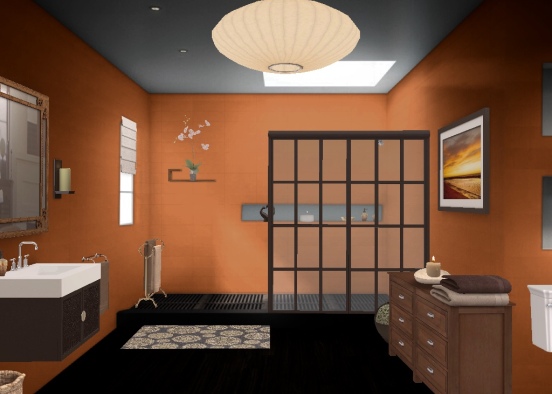 Sunset bathroom Design Rendering