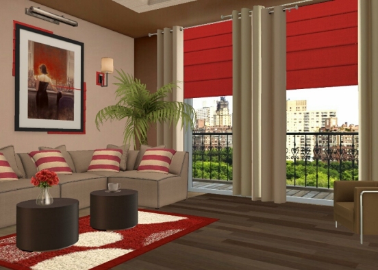 Living room Interior Design Rendering