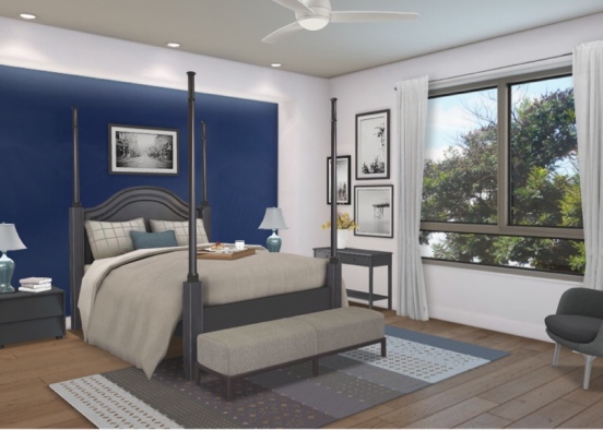 Farmhouse style guest room  Design Rendering