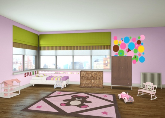 Young girls room Design Rendering
