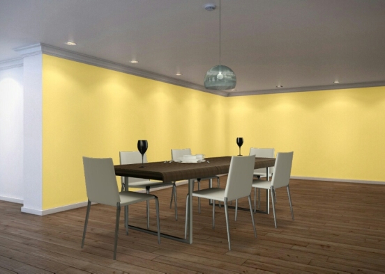 Yellow dining room  Design Rendering
