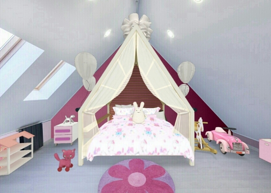 Dreamer girl bedroom Design Rendering
