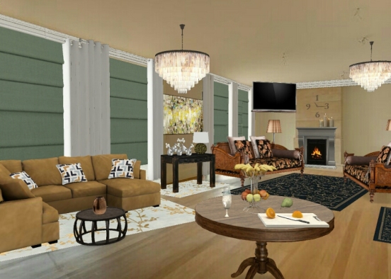 The classic living room Design Rendering