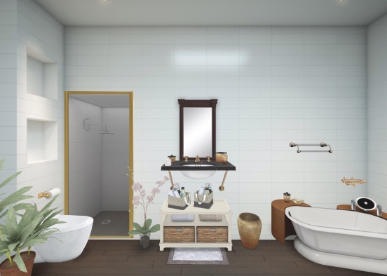 Banheiro luxo Design Rendering