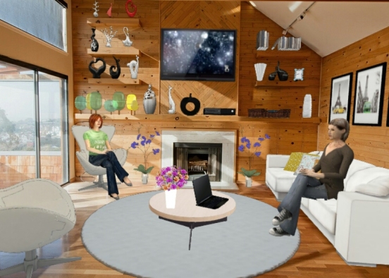 Projeto sala de estar Design Rendering