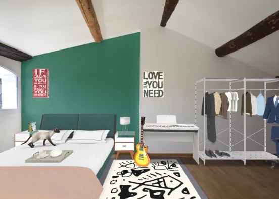 John Lennon bedroom Design Rendering