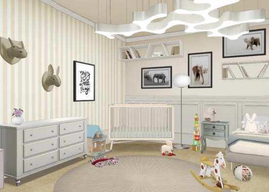 Neutral toddlers room Design Rendering