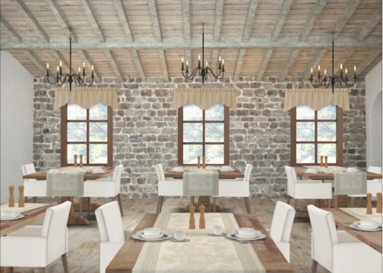 Rustic Restaurant  Design Rendering