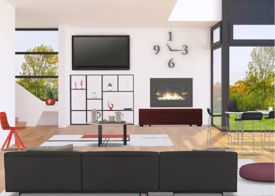 fun and funky family room  Design Rendering
