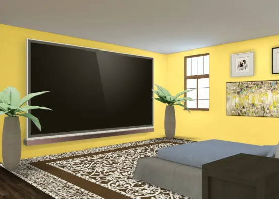 Movie Bedroom (yellow) Design Rendering