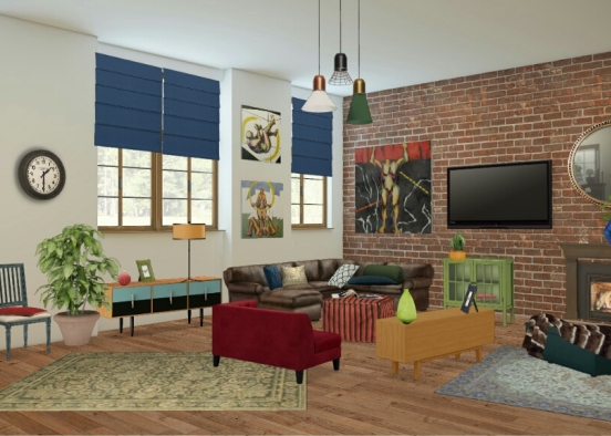 Boho lounge Design Rendering